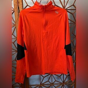 Ralph Lauren RLX Orange/black  1/4 Zip Performance Pullover Sweatshirt Sz L